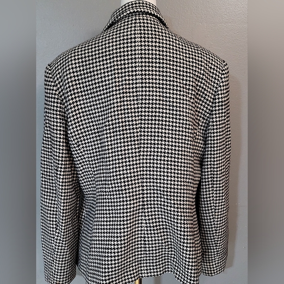 Ralph Lauren100% Pure Wool Black and White Blazer Timeless Elegance - Picture 4 of 8